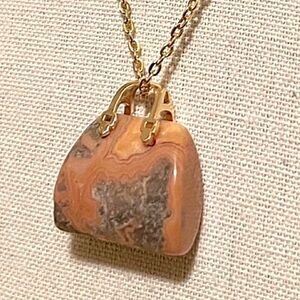 Crazy Lace Agate Purse Necklace